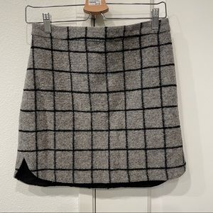 Madewell skirt in windowpane - 80%wool